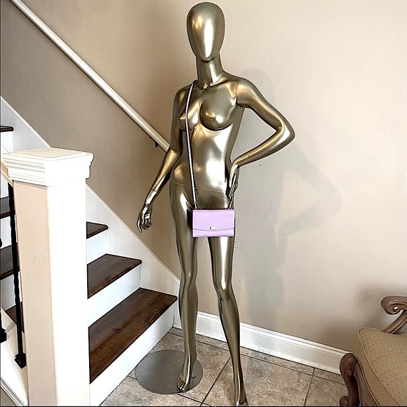 Kate Spade Bright Lavender Leather Mini Crossbody Bag Clutch Wallet 14K Gold - Picture 12 of 12